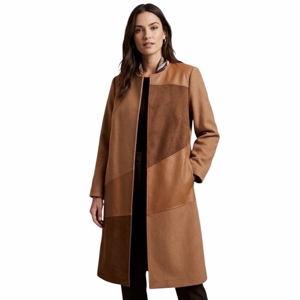 Kenneth Cole New-York Colorblock Open Front Coat XL